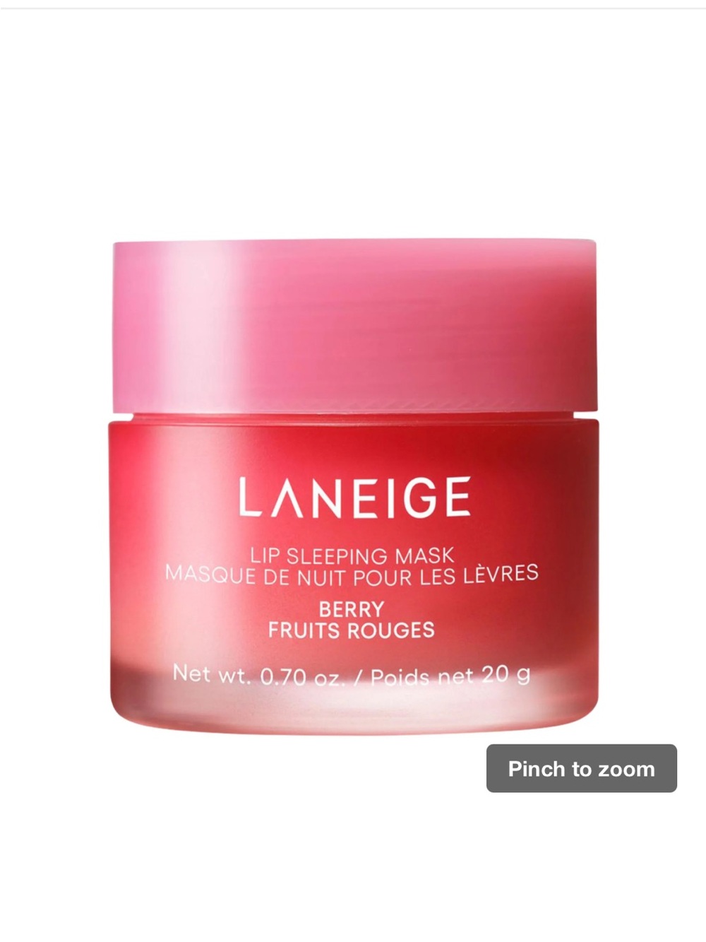 LANEIGE Lip Sleeping Mask Jar — Pink and Red